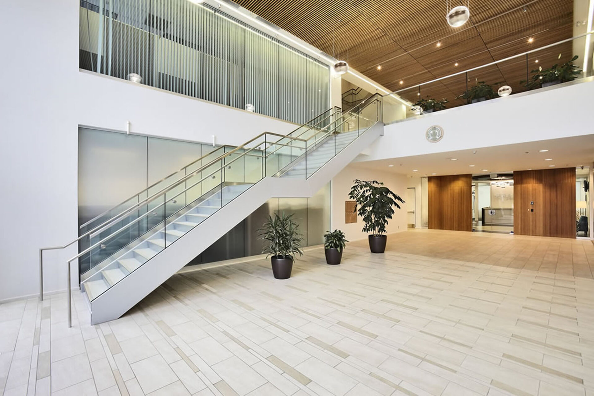 View of a building's lobby area